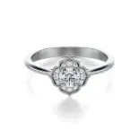 Pierścionek białe złoto z diamentami